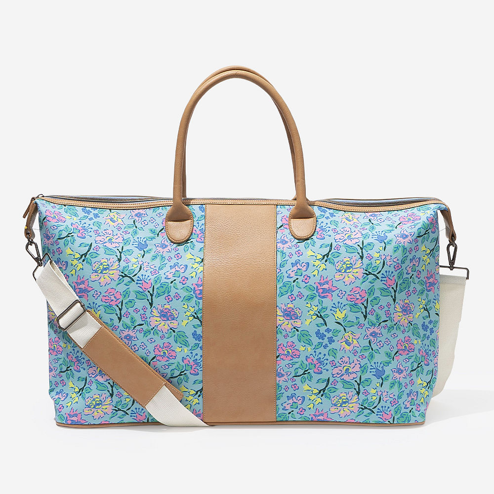 pastel flora trellis charleston weekender detail shot