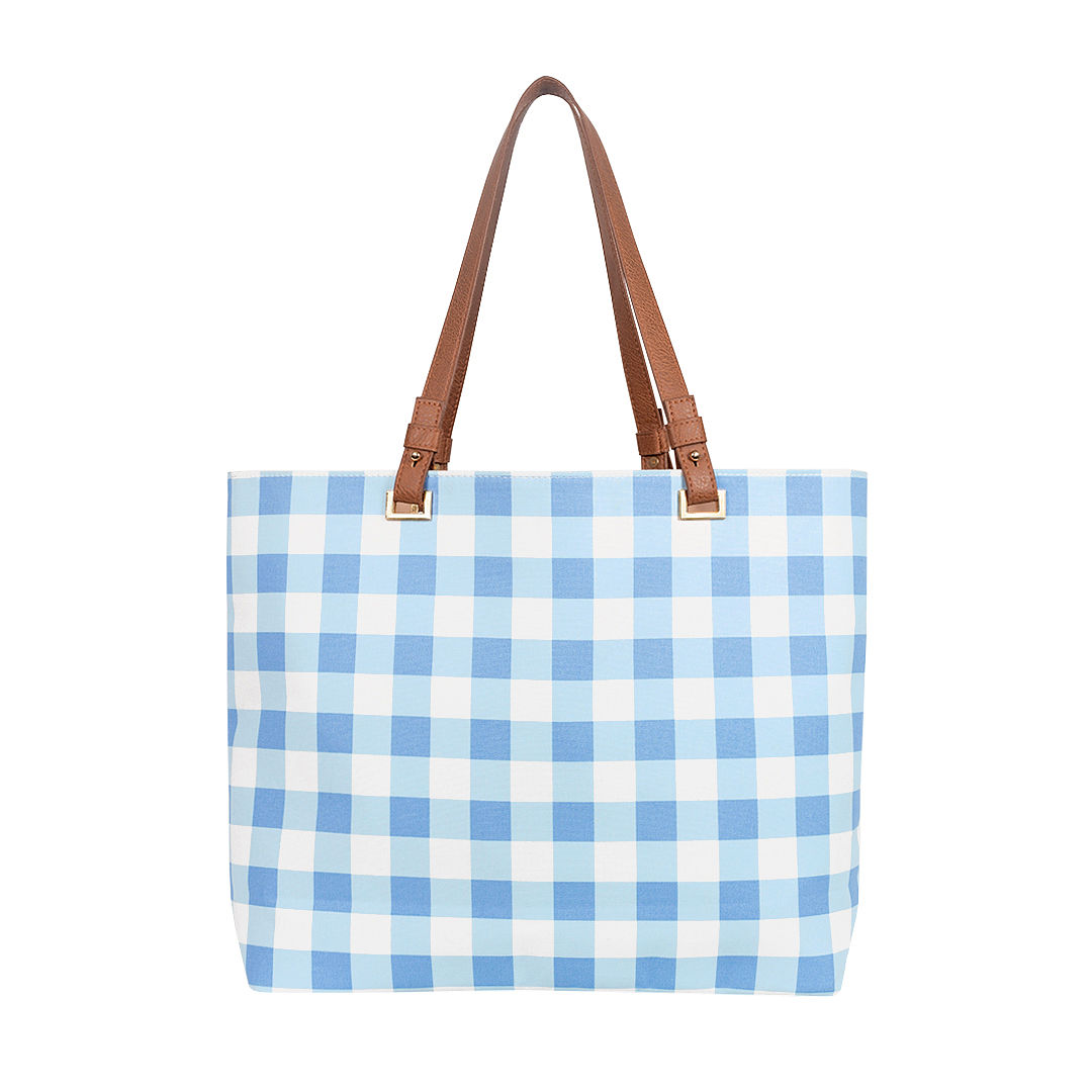 Personalized Gingham Tote Bag