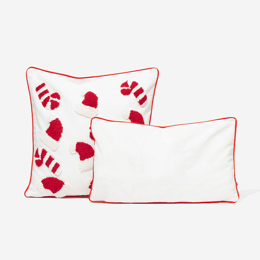 christmas pillow case set up close