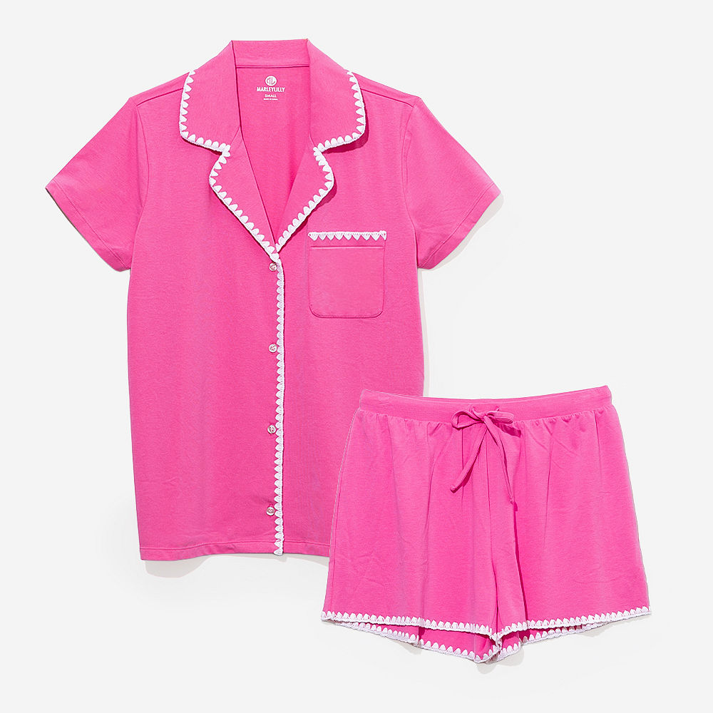 Monogrammed Classic Sleep Set | Hot Pink