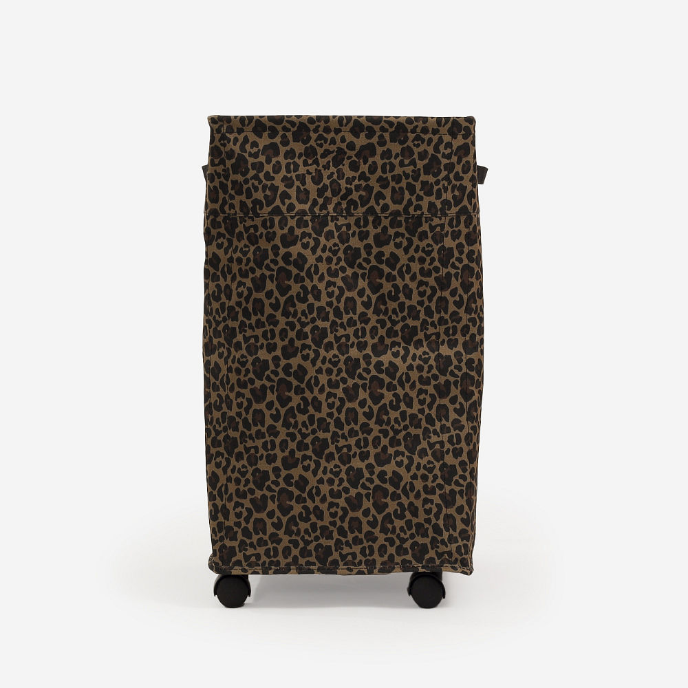 leopard confetti collapsible rolling cart in trunk