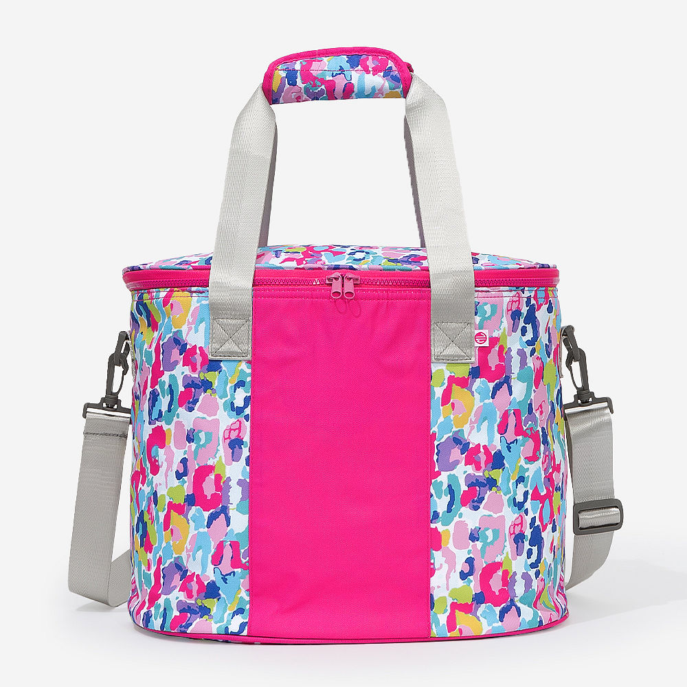 watercolor cheetah personalized cooler at pool