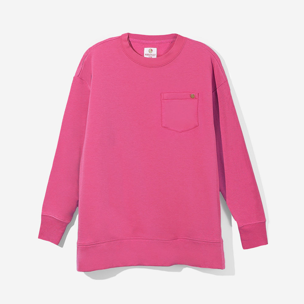 Monogrammed Crewneck Sweatshirt | Hot Pink