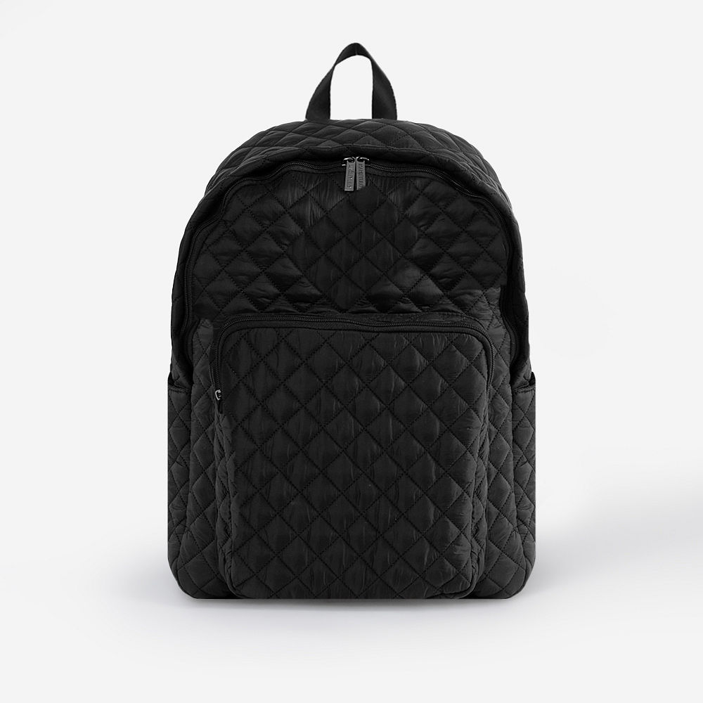 hot pink quilted laptop backpack with name