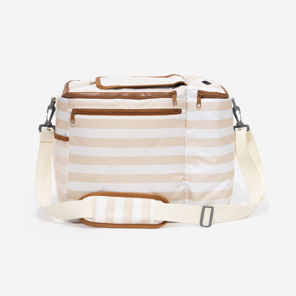 inside of khaki stripes dual compartment cooler