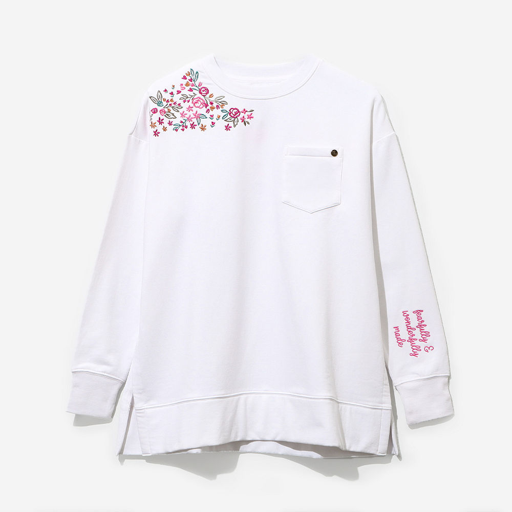 trio faith sweatshirt, long sleeve shirt, and embroidered pullover