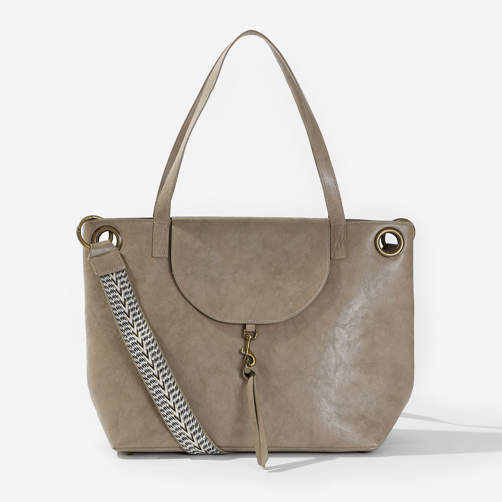 taupe everyday tote bag with sling purse