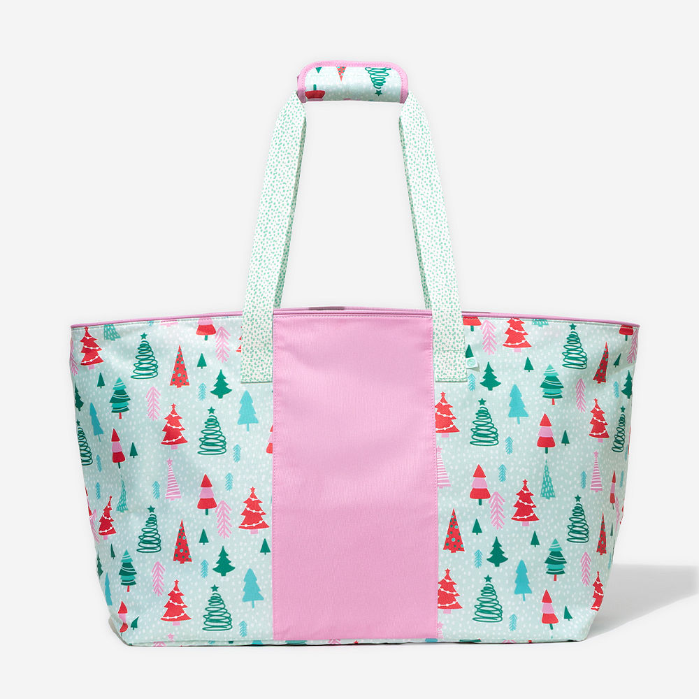 black spottie extra large tote bag in hand