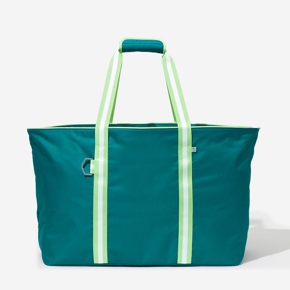 personalized cooler and extra large tote bag in watercolor cheetah in trunk