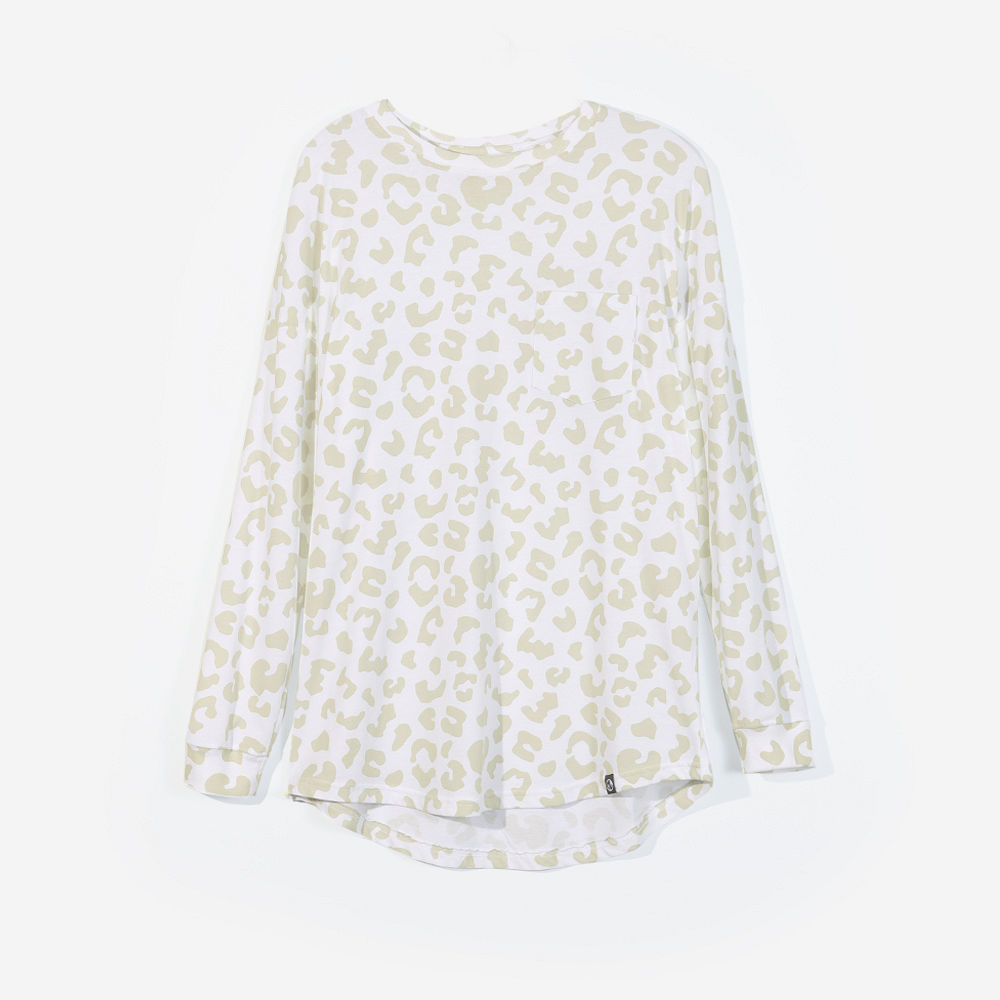 monogrammed faith shirt "be still" in snow leopard