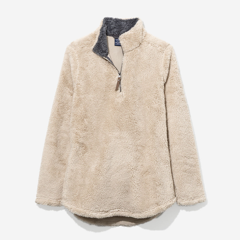 fuzzy sherpa pullover back view