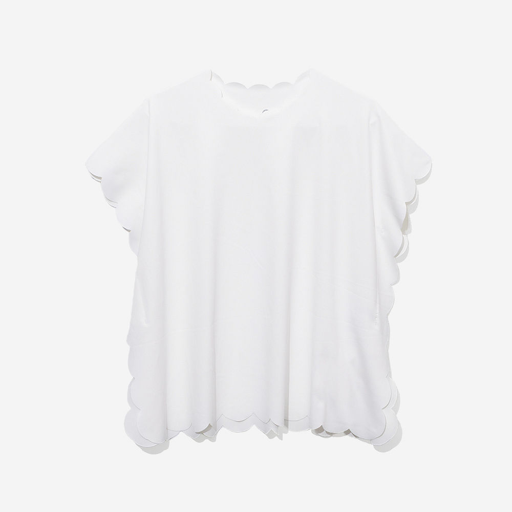 Monogrammed Girls Scalloped Cover Up | White