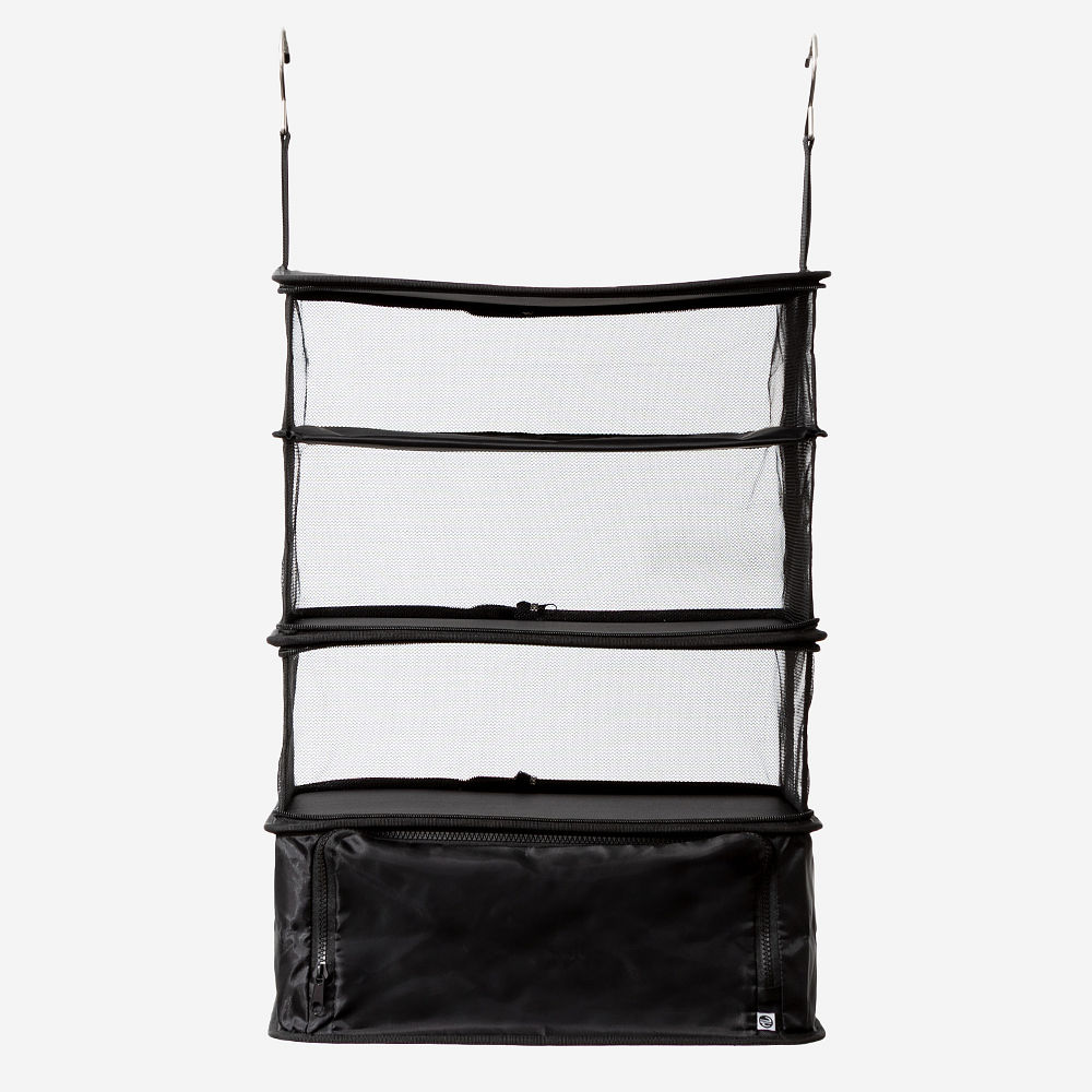 personalized hanging packing organizer collapsed in suitcase