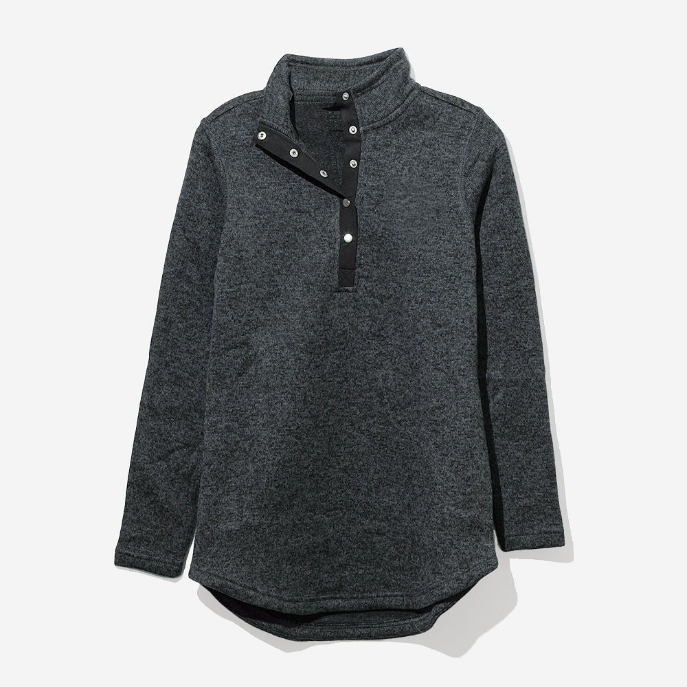 Monogrammed Heathered Pullover Tunic | Heathered Black