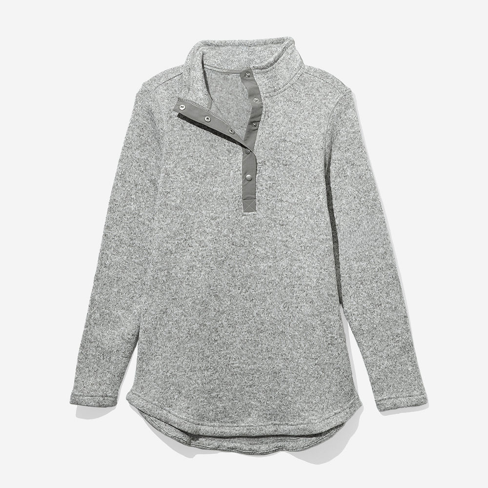 Monogrammed Heathered Pullover Tunic | Heathered Gray