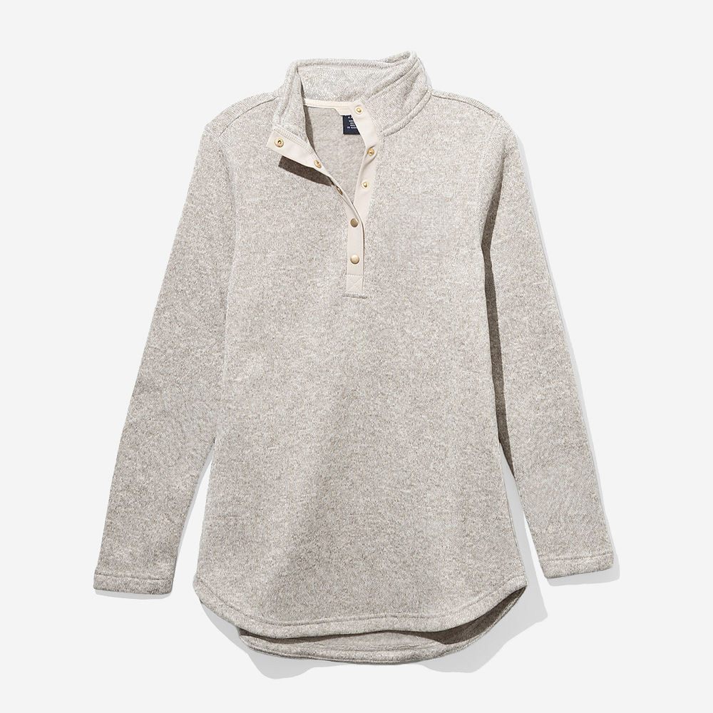 Monogrammed Heathered Pullover Tunic | Heathered Oatmeal