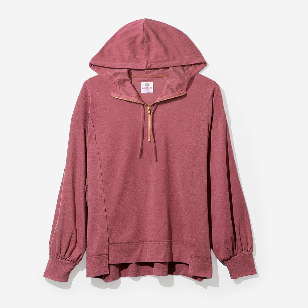 back of monogrammed rose hoodie