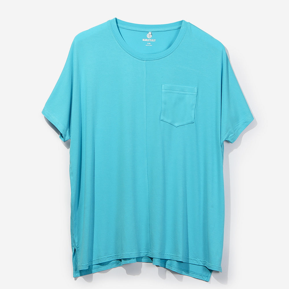 hydrangea earrings with blue bell short sleeve tunic