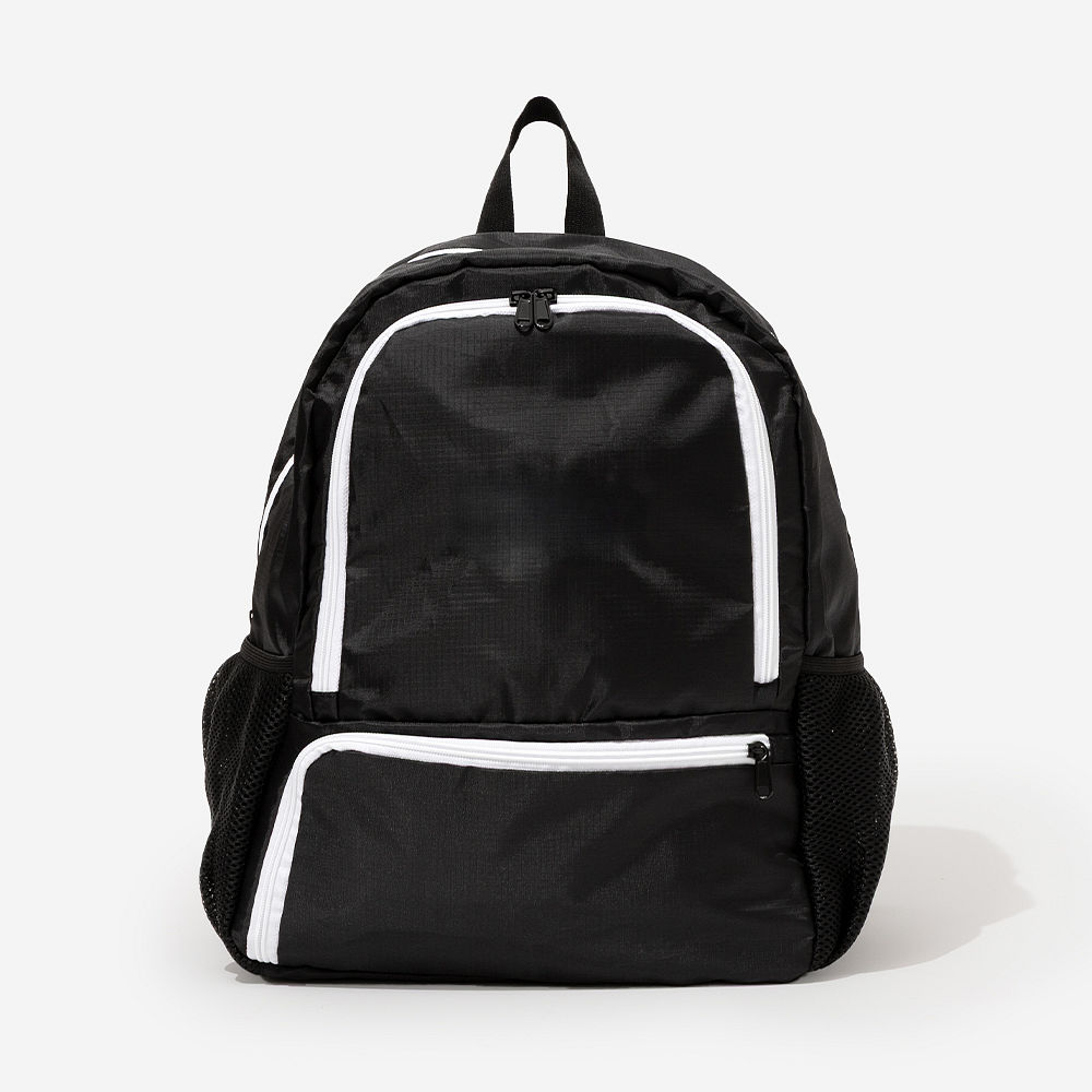 kids black activity backpack unzipped