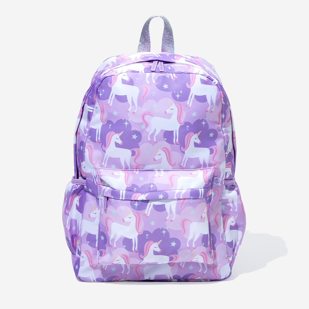 Monogrammed Kids Basic Backpack | Pastel Unicorns