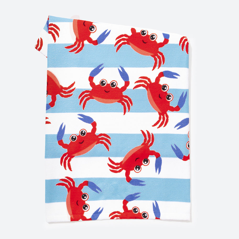 Monogrammed Kids Beach Towel | Crab