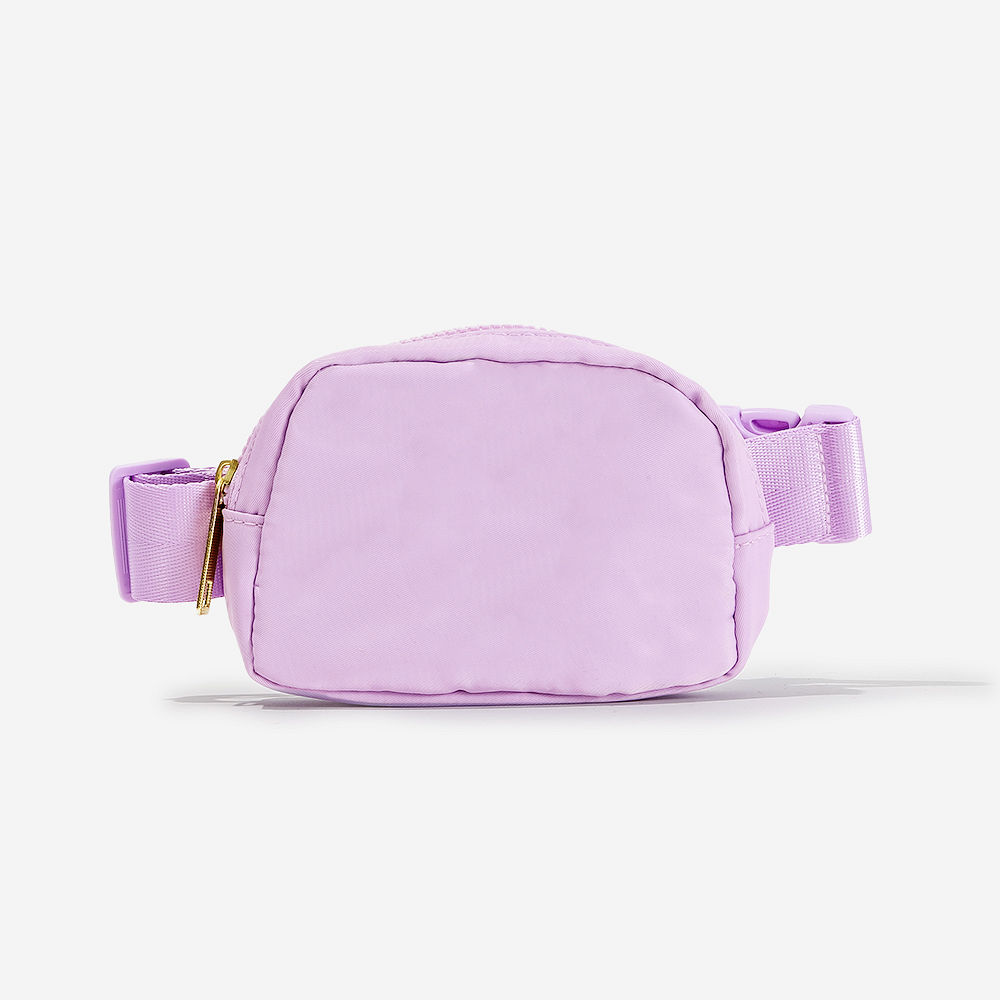 back of kids lavender belt bag
