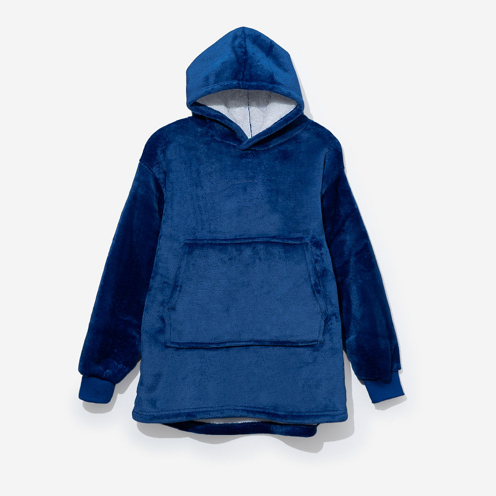Monogrammed Kids Blanket Hoodie | Blue