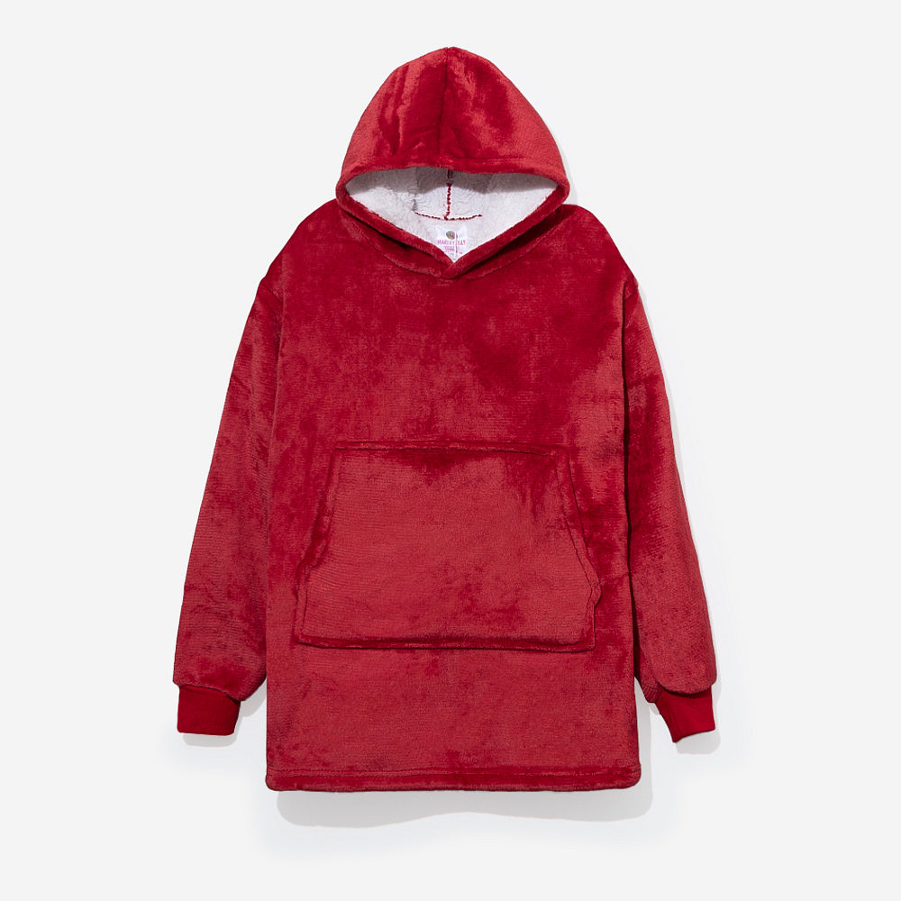 Monogrammed Kids Blanket Hoodie | Crimson