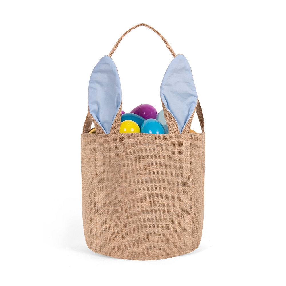 blue kids monogrammed bunny ear basket