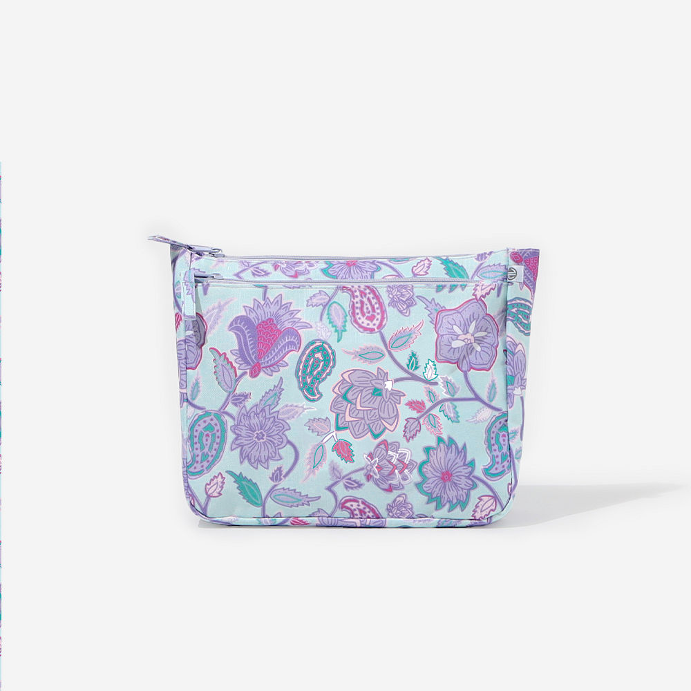 lavender paisley kids essentials bag with weekend bag flatlay