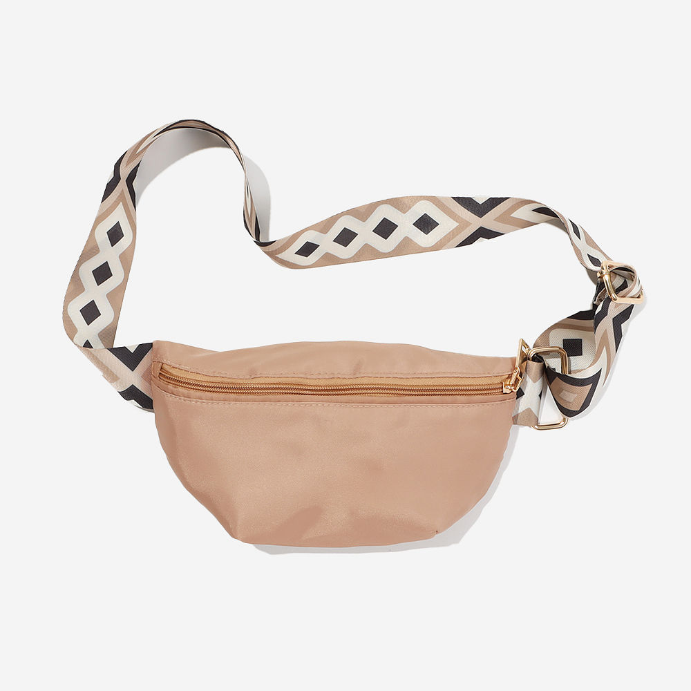 kids personalized name taupe fanny pack on back