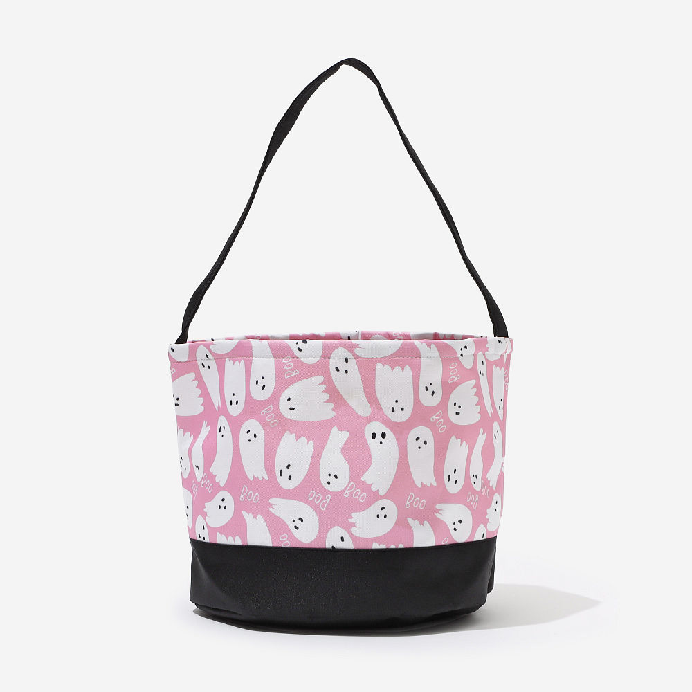 girls pink ghost monogrammed halloween bag
