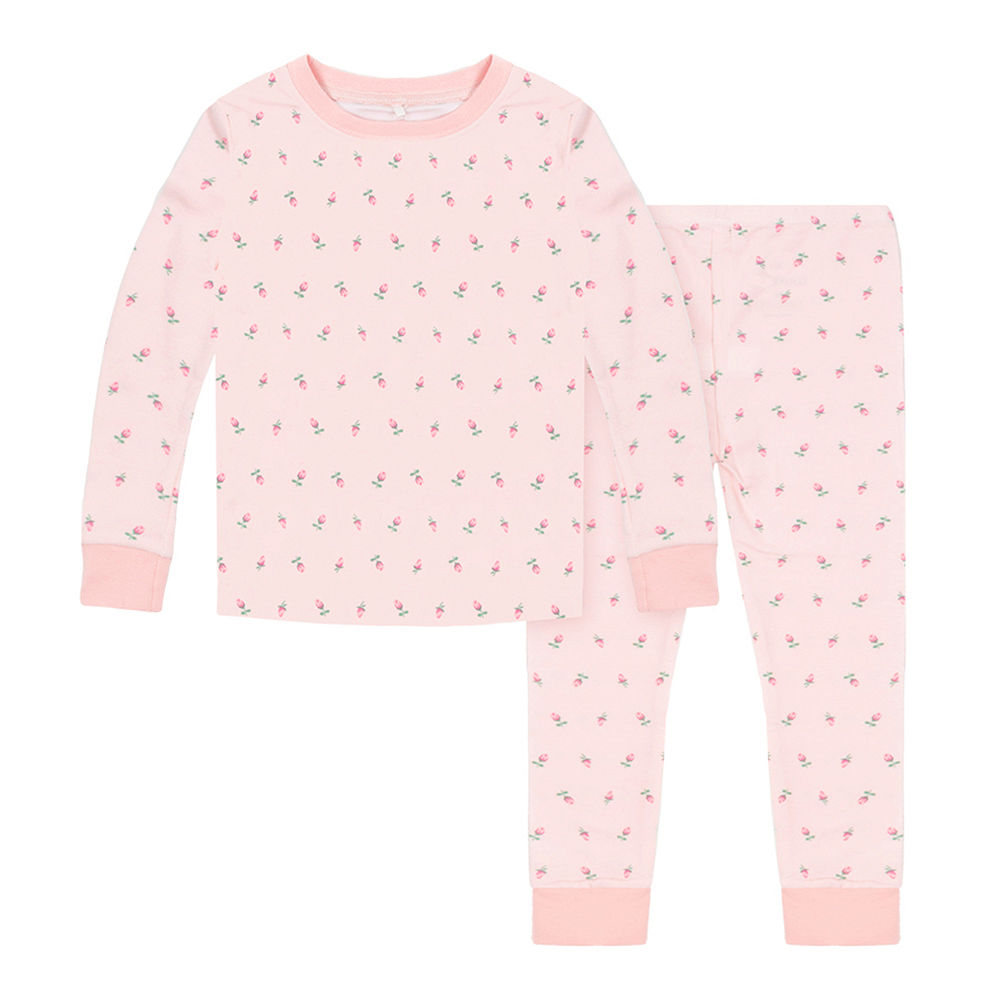 kids pink rosebud pajama split