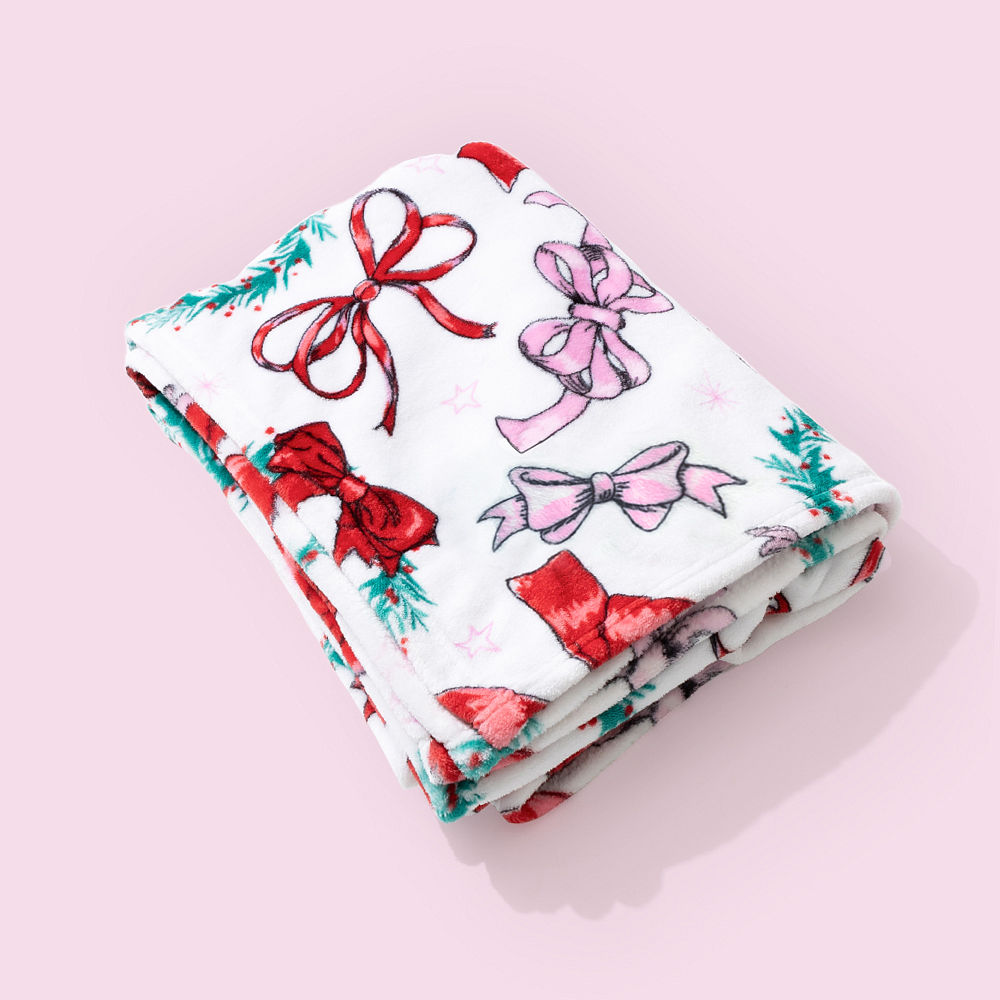 mom and me ivory plush blanket