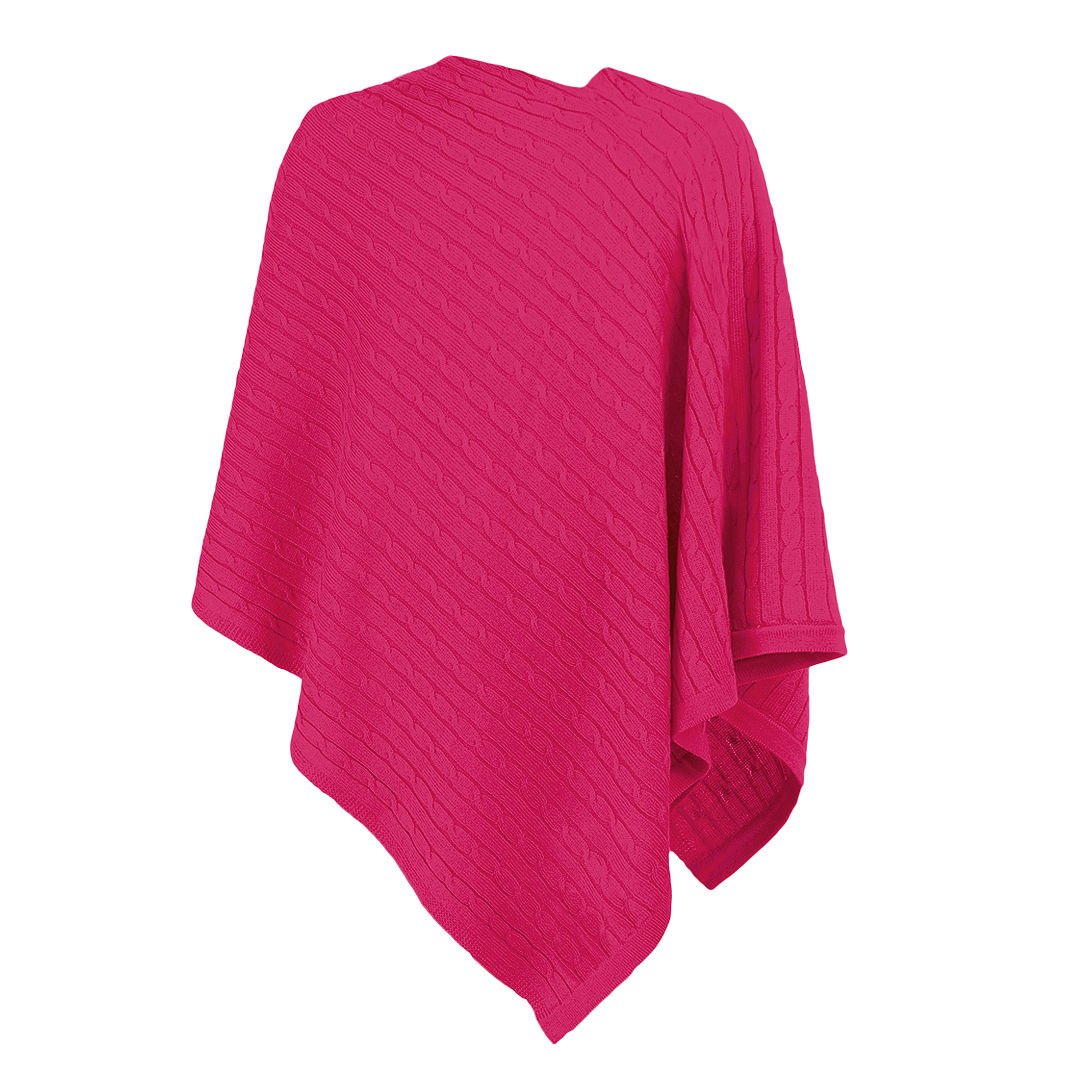 front and side of girls hot pink poncho