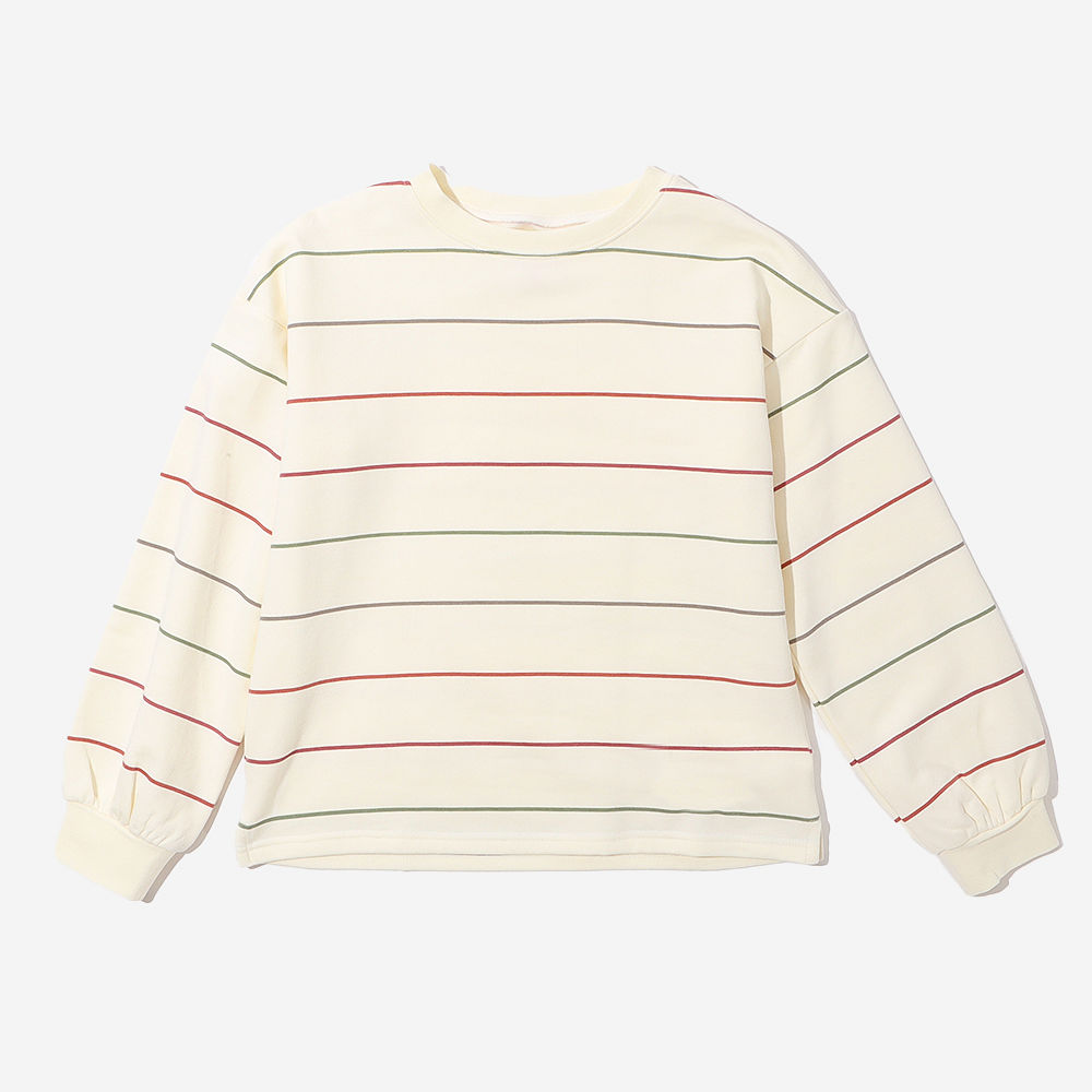 back of autumn stripes sleeve sweatshirt