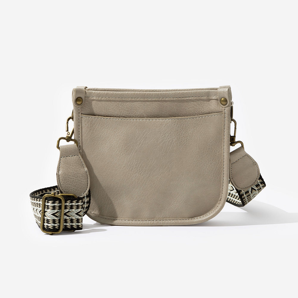 taupe grey kids saddlebag studio shot