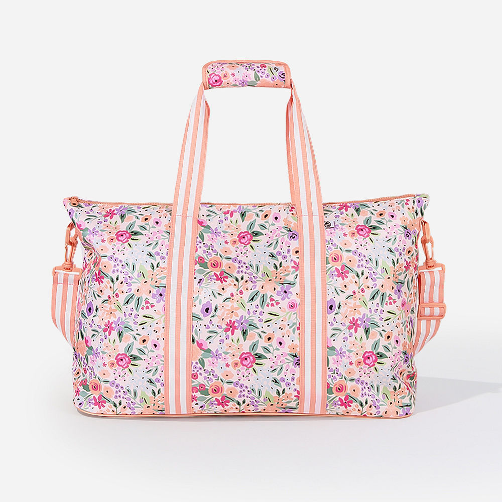 kids coral floral weekend bag and backpack set