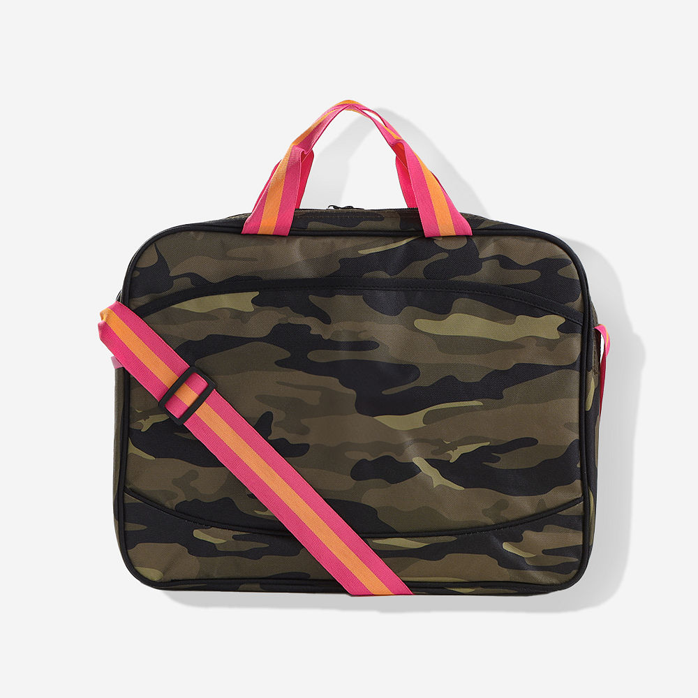 Notebook in Monogrammed Laptop Bag front pocket