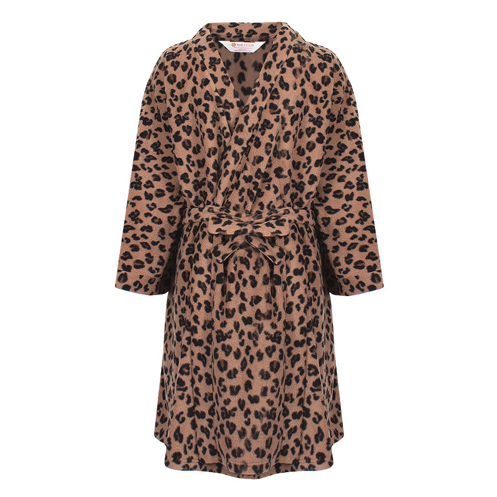 Personalized Leopard Print Fleece Robe Marleylilly