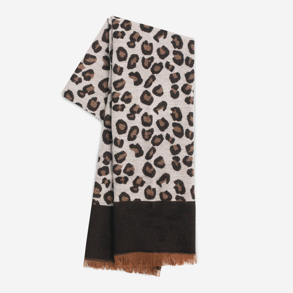 monogrammed leopard blanket scarf with monogrammed necklace