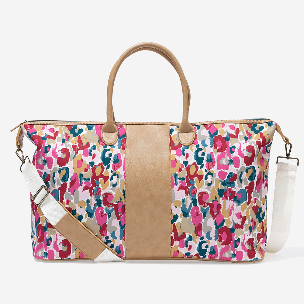 Monogrammed Leopard Weekender | Autumn Watercolor Cheetah