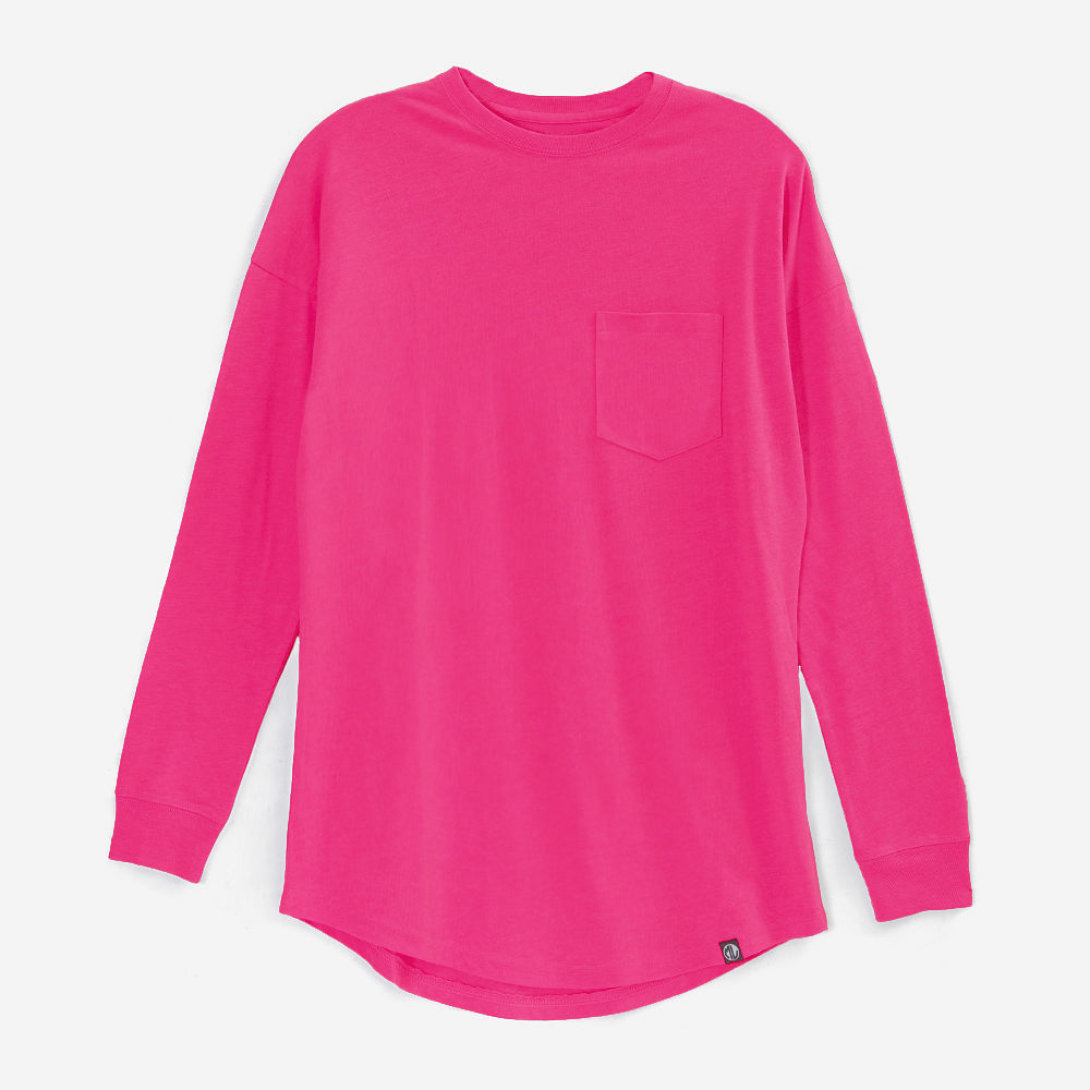 long sleeve shirt hot pink ootd flatlay