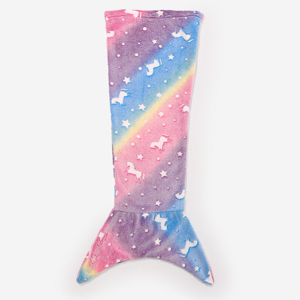 mermaid rainbow glow in the dark tail detail shot