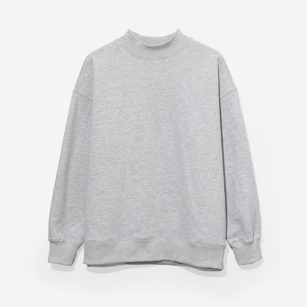 Monogrammed Mockneck Sweatshirt | Heathered Gray