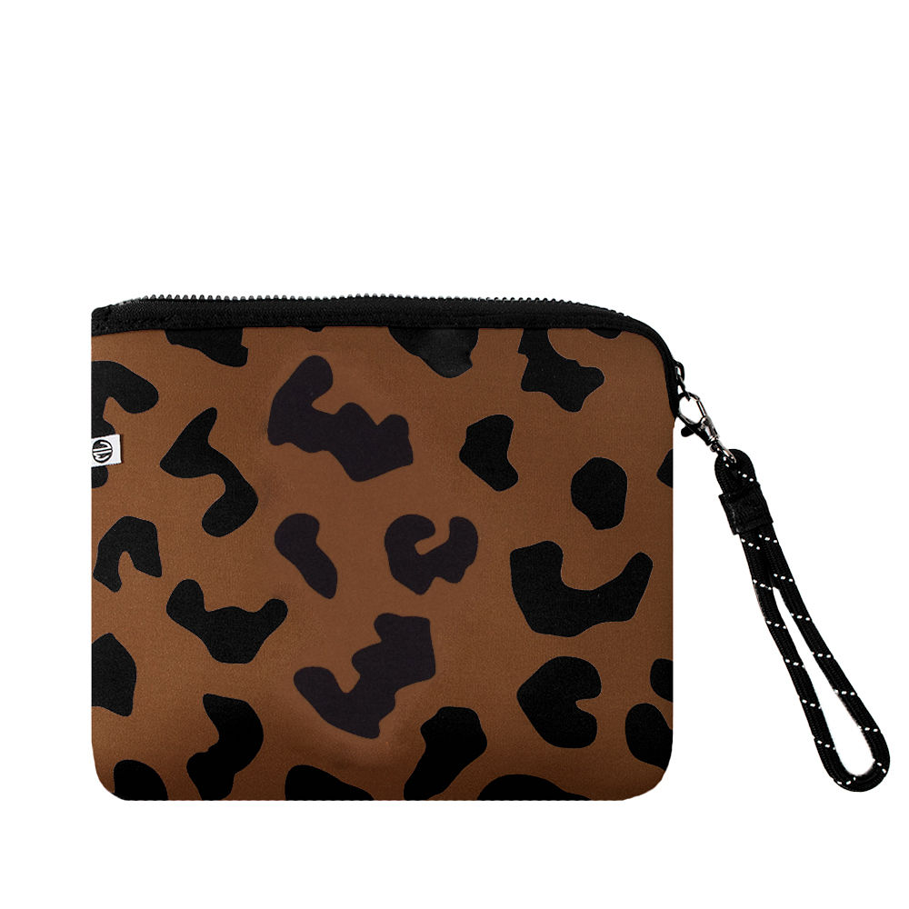 inside of ivory leopard neoprene wristlet