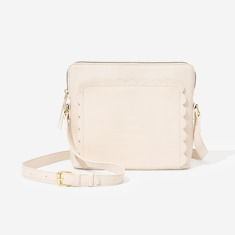 personalized classic crossbody in leopard over shoulder