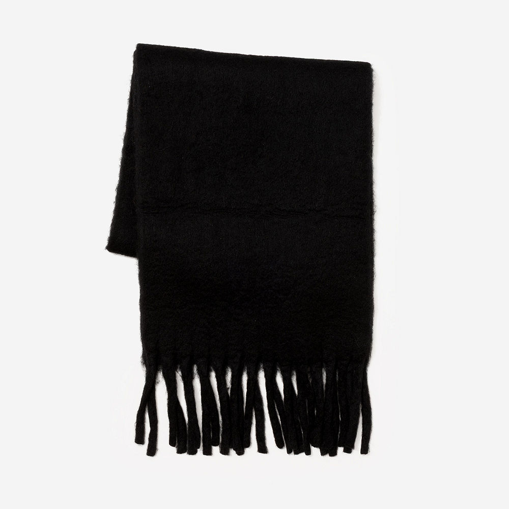 teal oversized scarf flatlay