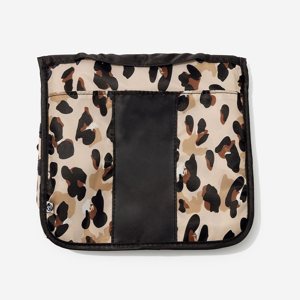 classic cheetah packable hanging travel case with shoulder tote and phone wallet wristlet