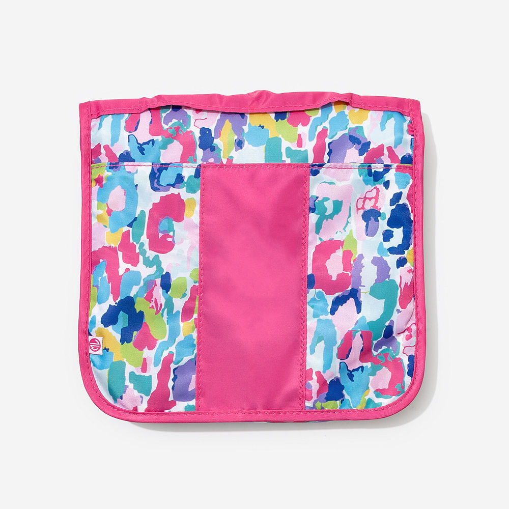 Monogrammed Packable Hanging Travel Case | Watercolor Cheetah